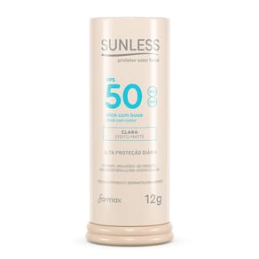 Protetor Solar Sunless Stick com Base Efeito Matte FPS 50 Cor Clara 12g