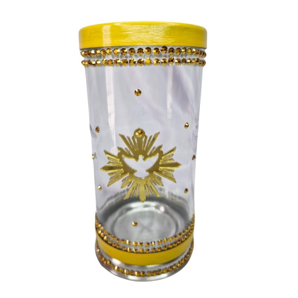 Porta Vela 7 Dias Divino Espírito Santo Dourado + Presente