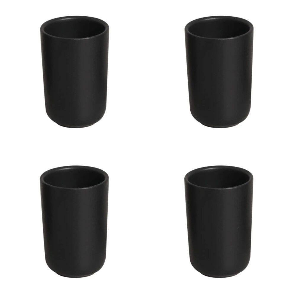 Conjunto Copos Neo 04 Peças 110ml Preto Matte Porto Brasil