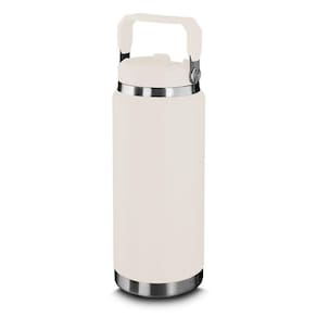 Garrafa Térmica Parede Dupla Em Aço Inox Branca 900ml Com Alça