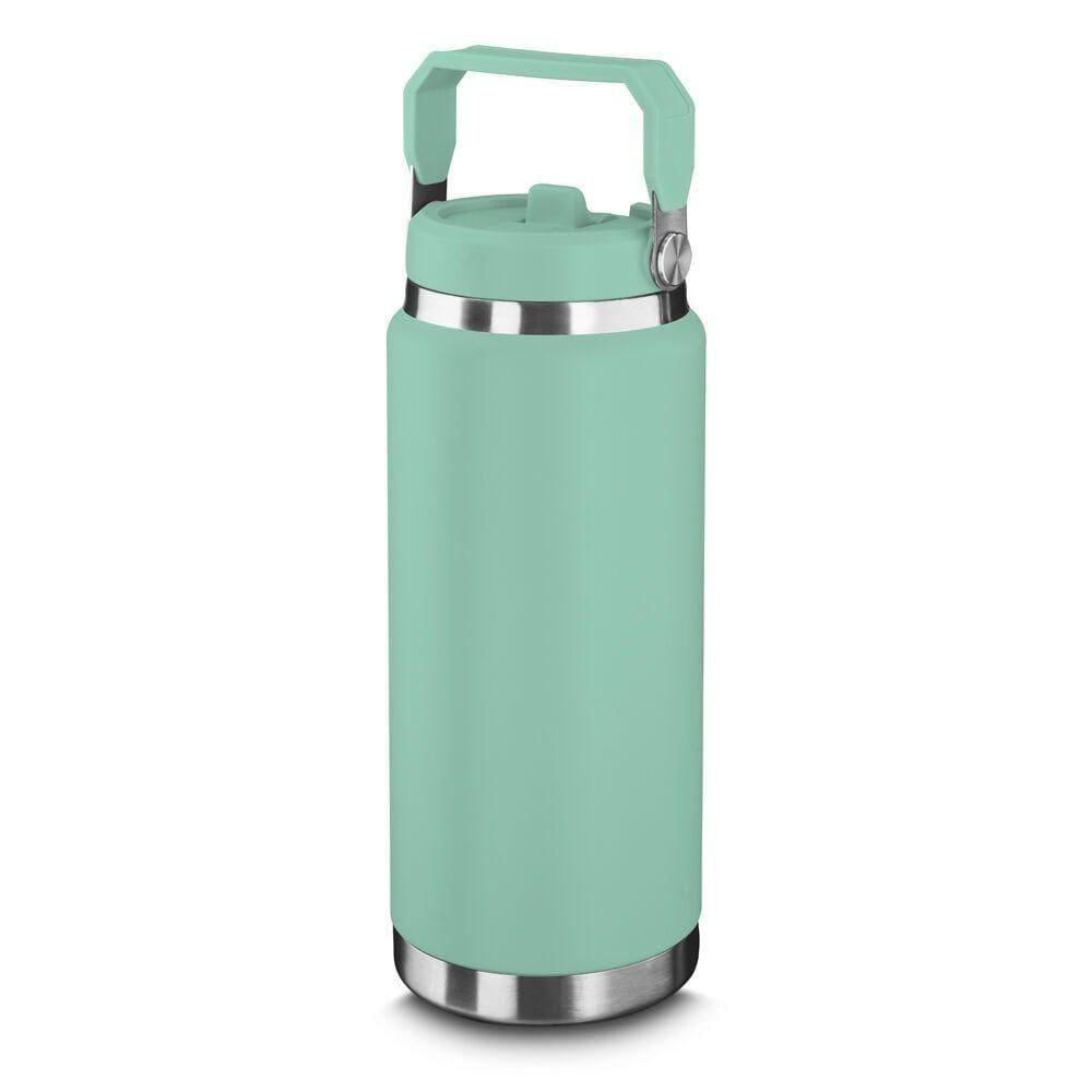 Garrafa Térmica Parede Dupla Em Aço Inox Verde 900ml Com Alça