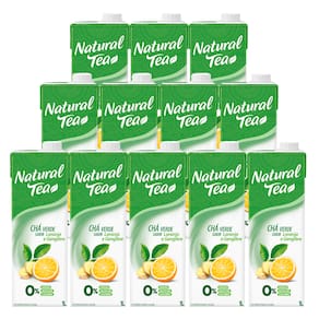 Chá Verde Natural Tea Laranja e Gengibre 1l 12 Unidades