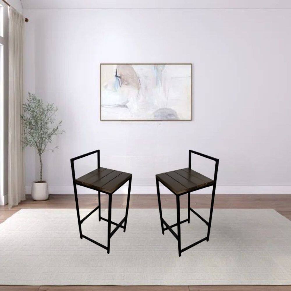 Duo De Banquetas Aço Estilo Industrial Mobbili Bq-01