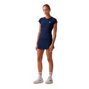 Short Saia Fila Tennis Basic Marinho/Branco