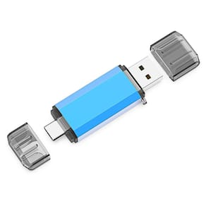 Unidade Flash USB KOOTION 128GB 2 em 1 OTG USB 3.0/Tipo C Azul