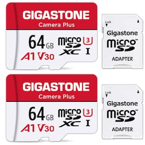 Cartão Micro SD Gigastone 64GB, pacote com 2 câmeras, mais UHS-I U3 V30