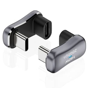 Adaptador USB C AreMe, ângulo de 180°, USB-C macho para fêmea, 20 Gbps, PD, 140 W