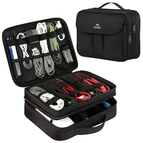 Organizador eletrônico MATEIN, estojo de viagem impermeável preto