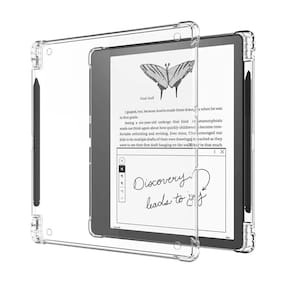 Capa BOZHUORUI transparente para tablet Kindle Scribe de 10,2 polegadas com suporte para canetas