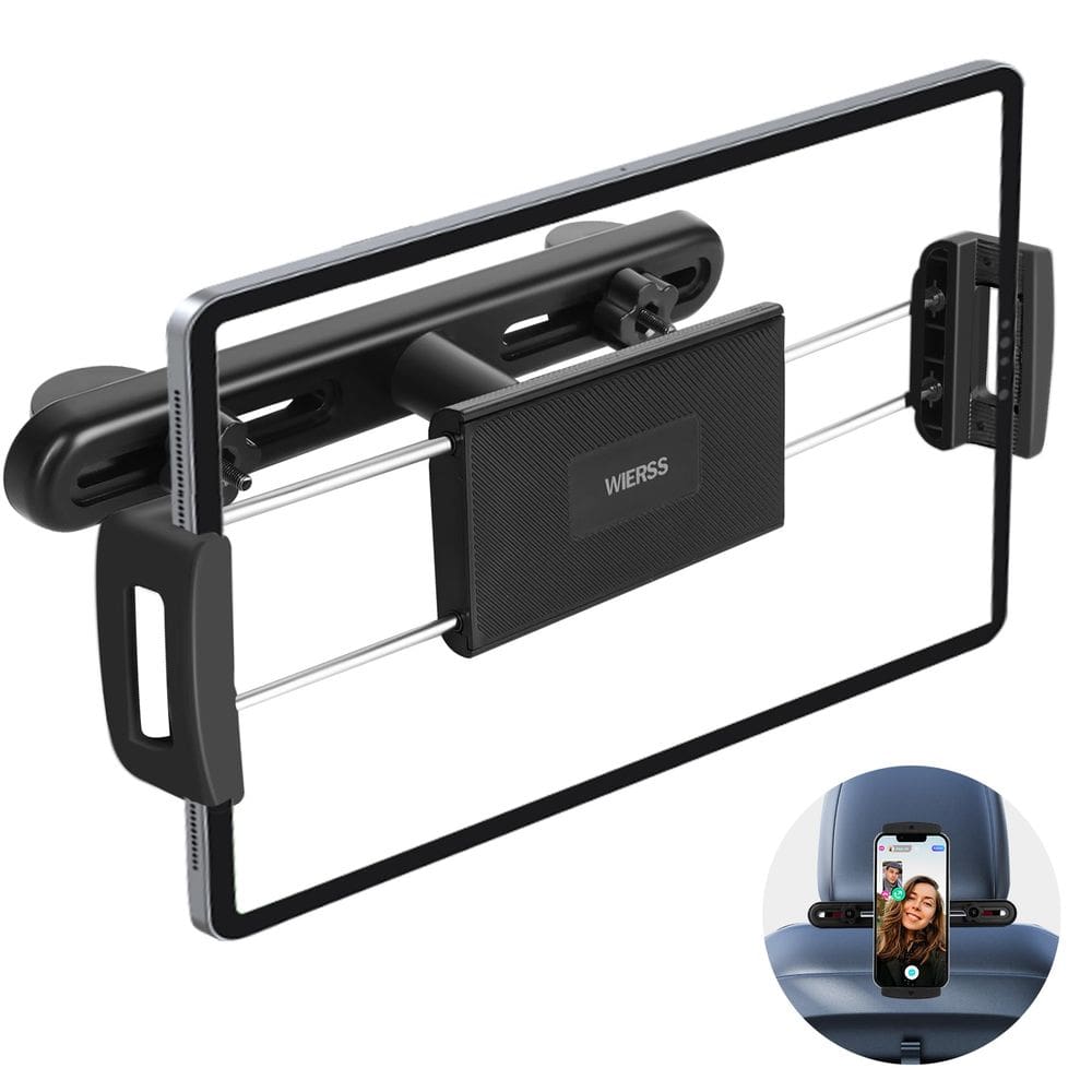 Suporte para tablet WIERSS para encosto de cabeça de carro, assento traseiro, estrutura de aço