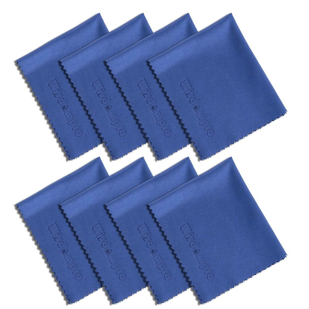 Pano de limpeza de microfibra Wisdompro, pacote com 8, 15x18cm, azul