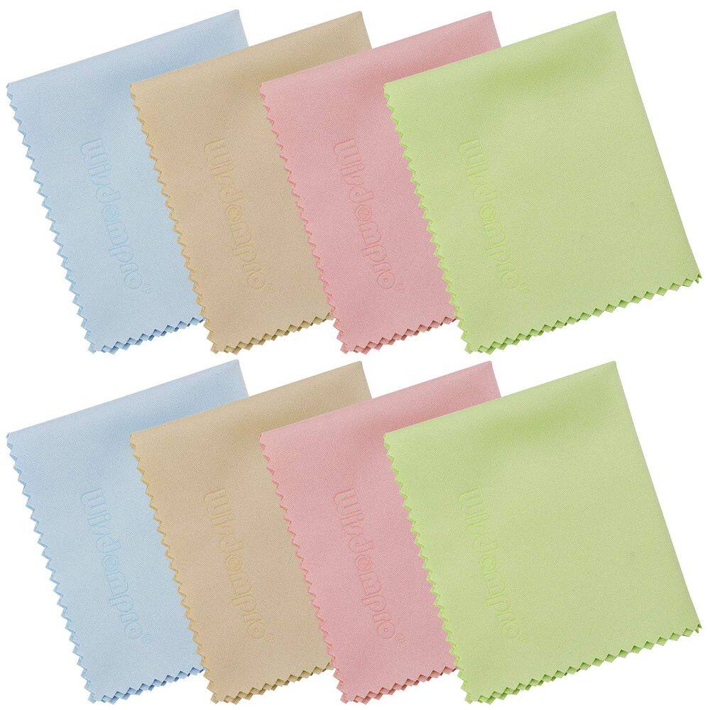 Pano de limpeza de microfibra Wisdompro, pacote com 8, 14,5 x 17,5 cm