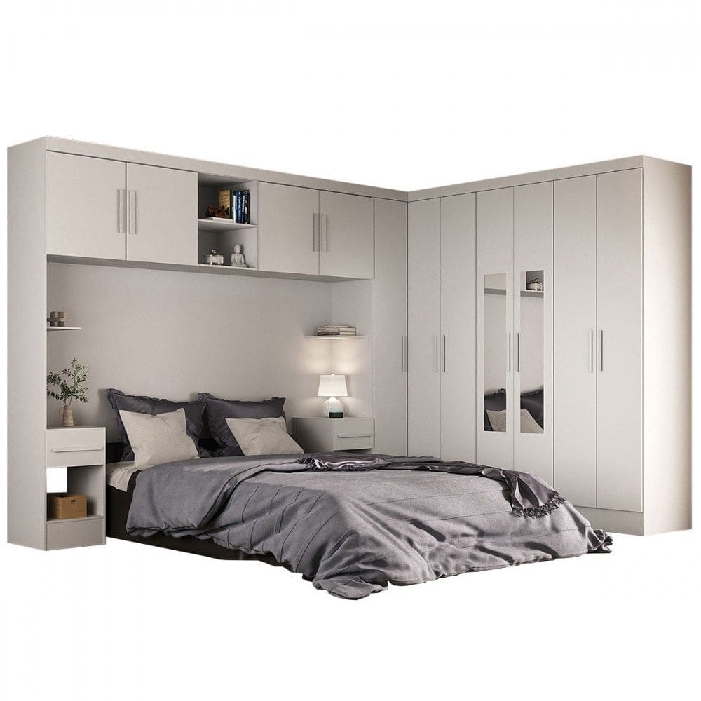 Guarda-Roupa Modulado Soberano 11 Portas 5 Gavetas com Espelho Branco - Panorama Móveis