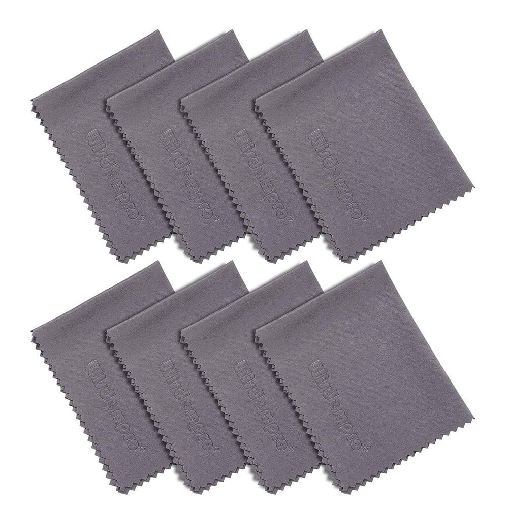Pano de limpeza de microfibra Wisdompro, pacote com 8, 15x18cm - cinza