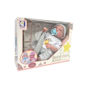 Boneca Bebê Com Amor Menino Cotiplás Reborn Acessórios