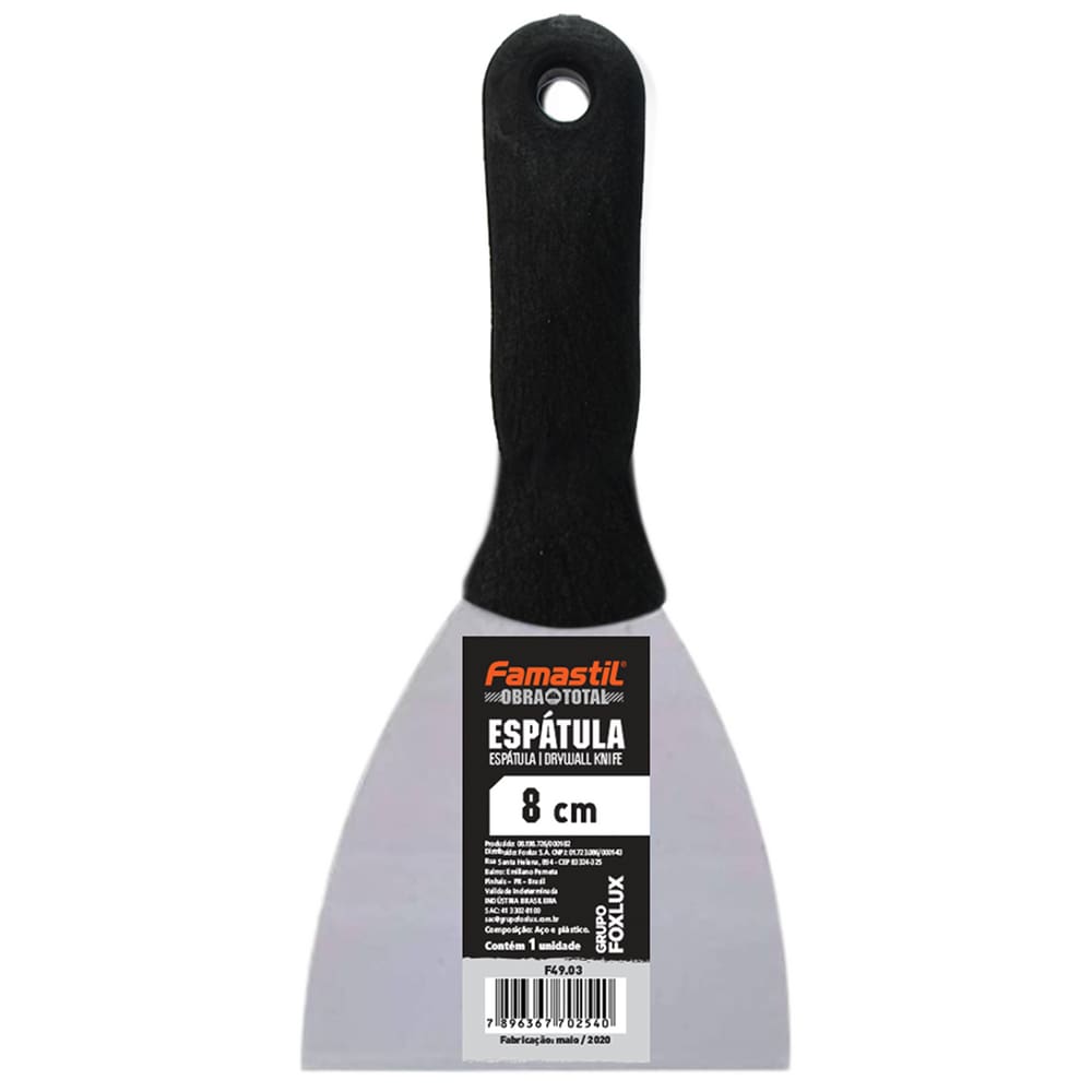 Espátula Aço Encruado 1020 Cabo PVC Famastil