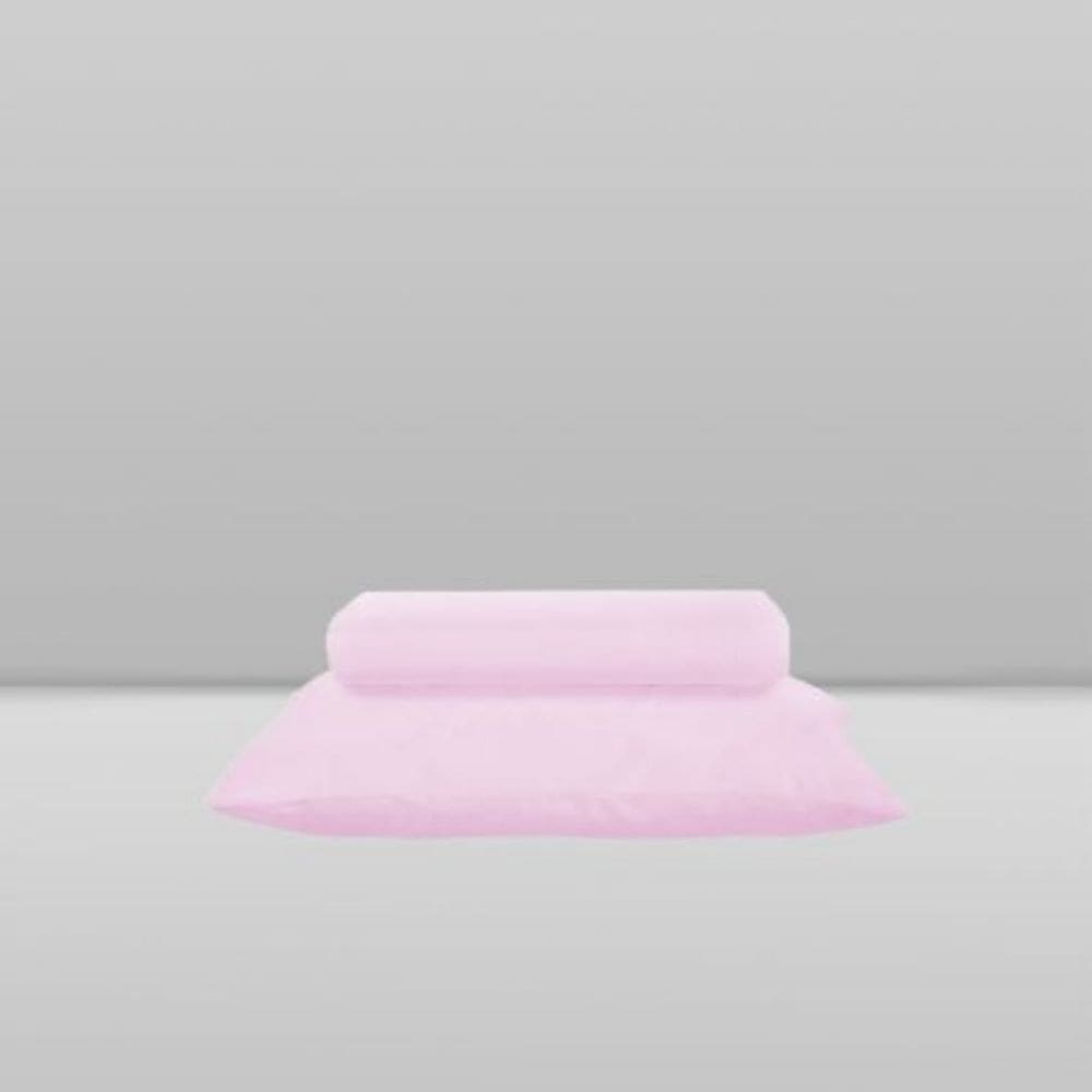 Jogo de Lençol e Fronha Marshmallow Rosa - Laço Bebê