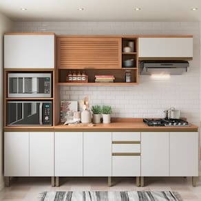 Cozinha Completa Modulada 5 Peças com Torre Quente e Balcão Multimóveis CR20404