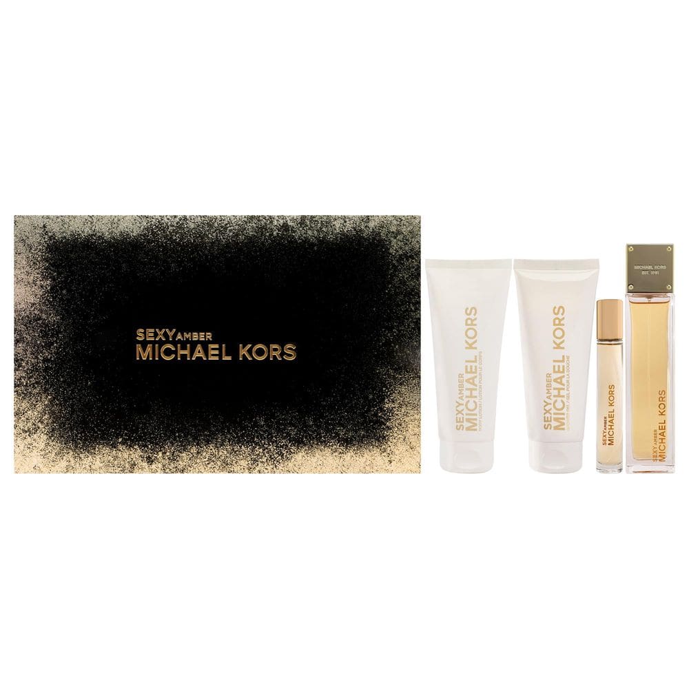 Perfume Michael Kors Sexy Amber para mulheres, 100 ml, 4 peças, conjunto de presente