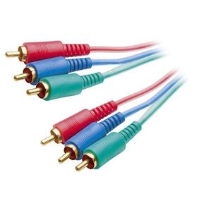 Cabo Video Componente 3rca Gold 5 Metros Azul - Vermelho...