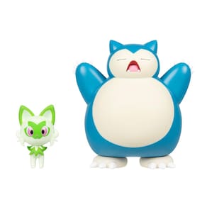 Pacote de bonecos Pokémon Battle Sprigatito 5 cm e Snorlax 11 cm