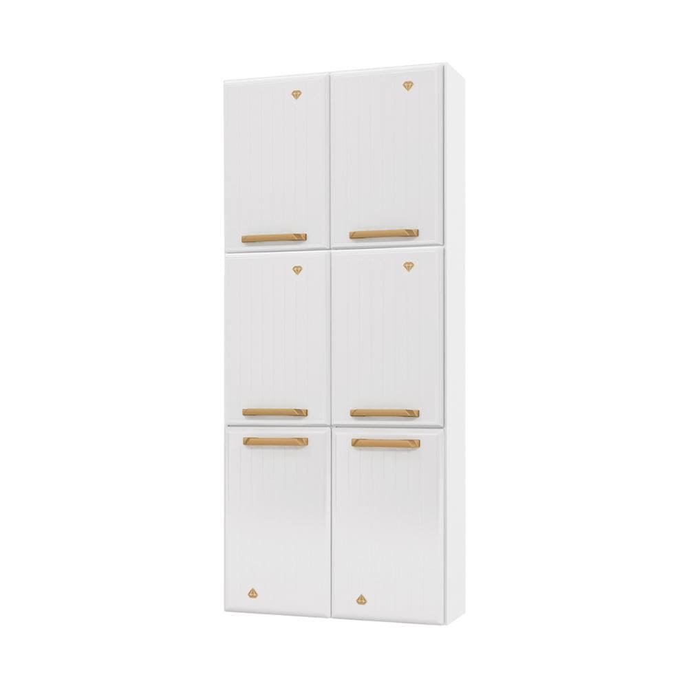 Paneleiro Duplo para Cozinha de Aço com 6 Portas 70cm Multimóveis CR20363