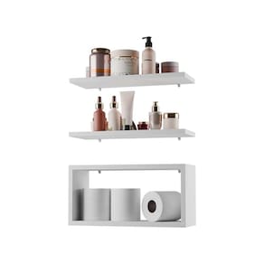Kit Prateleira Nicho Bruges para Banheiro Branco 40 x 12cm