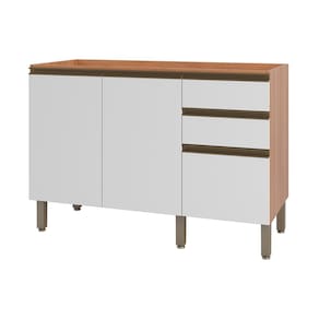 Balcão de Cozinha Gabinete Pia com 2 Portas e 3 Gavetas 120cm Multimóveis CR20397