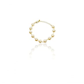 Pulseira Corrente De Pérolas Banhado Em Ouro 18k