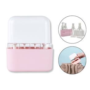 Kit 4 Frascos 50Ml Viagem Pump Spray + Case Plástica Rosa