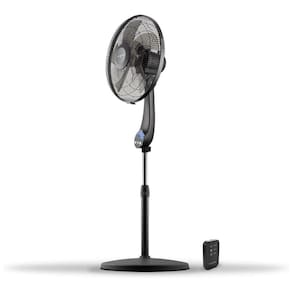 Ventilador Pedestal 5 Lâminas, Estilo Moderno com Controle Remoto, 5 Velocidades, Silencioso, Temporizador 7H e Altura Ajustável, 110V 60W,