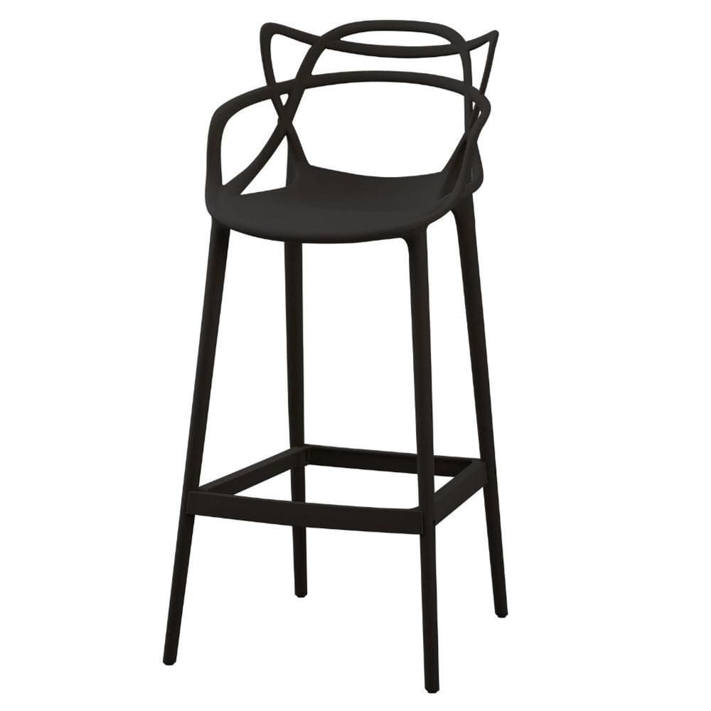 Banqueta Alta Solna Master Aviv Allegra Or Design 108 cm (altura) Polipropileno Cor Preto