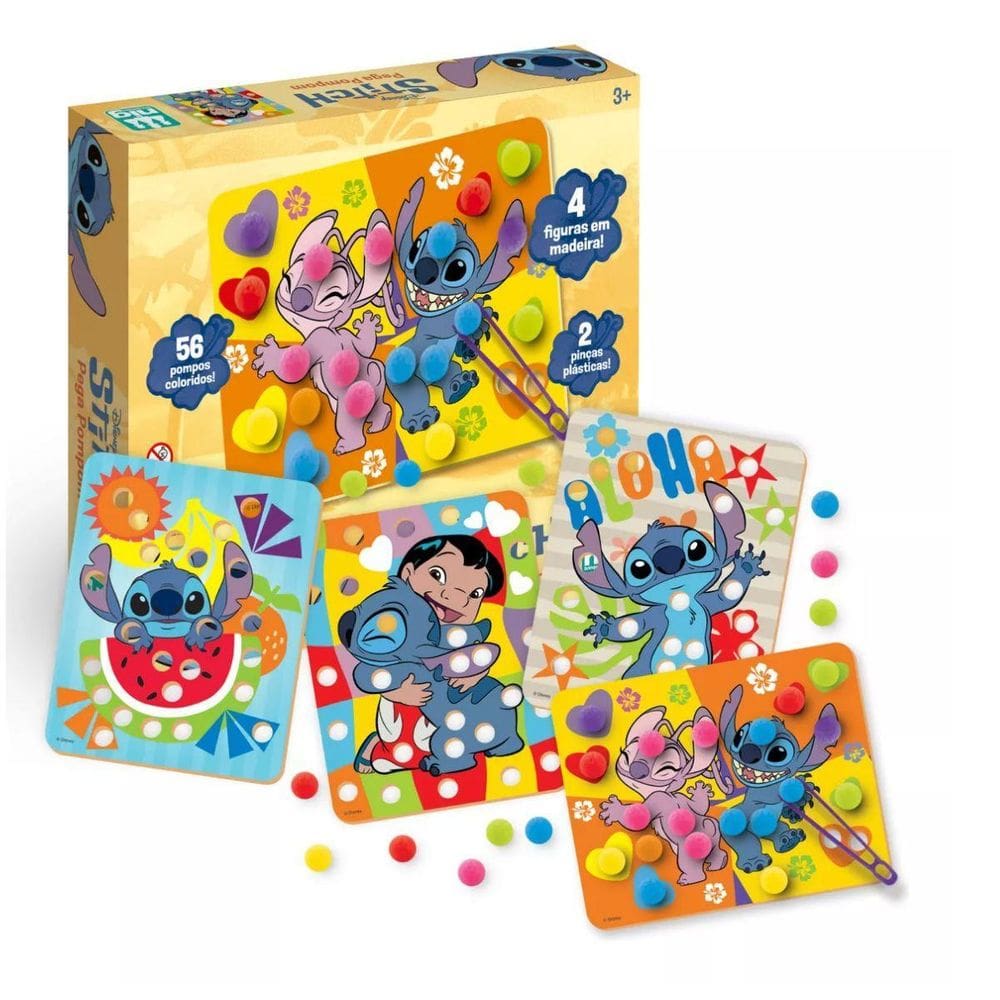 Brinquedo Educativo Pega Pompom Stitch 4107 - Nig Brinquedos