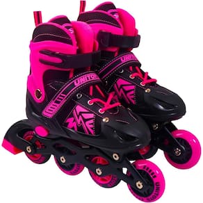 Patins Inline Ajustável Do 34 ao 37 Rosa - Unitoys 2646