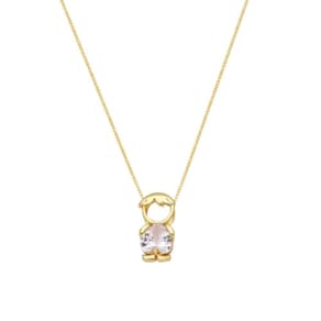 Colar Mae E Filho Com Cristal Banhado Em Ouro 18k