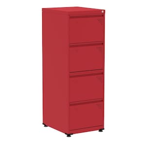 Armário de Arquivo de Aço Pandin 4 Gavetas gavetas Vermelho
