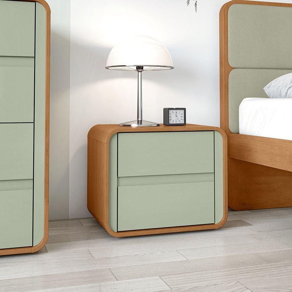 Mesa De Cabeceira Hanover Amendoa Clean/salvia