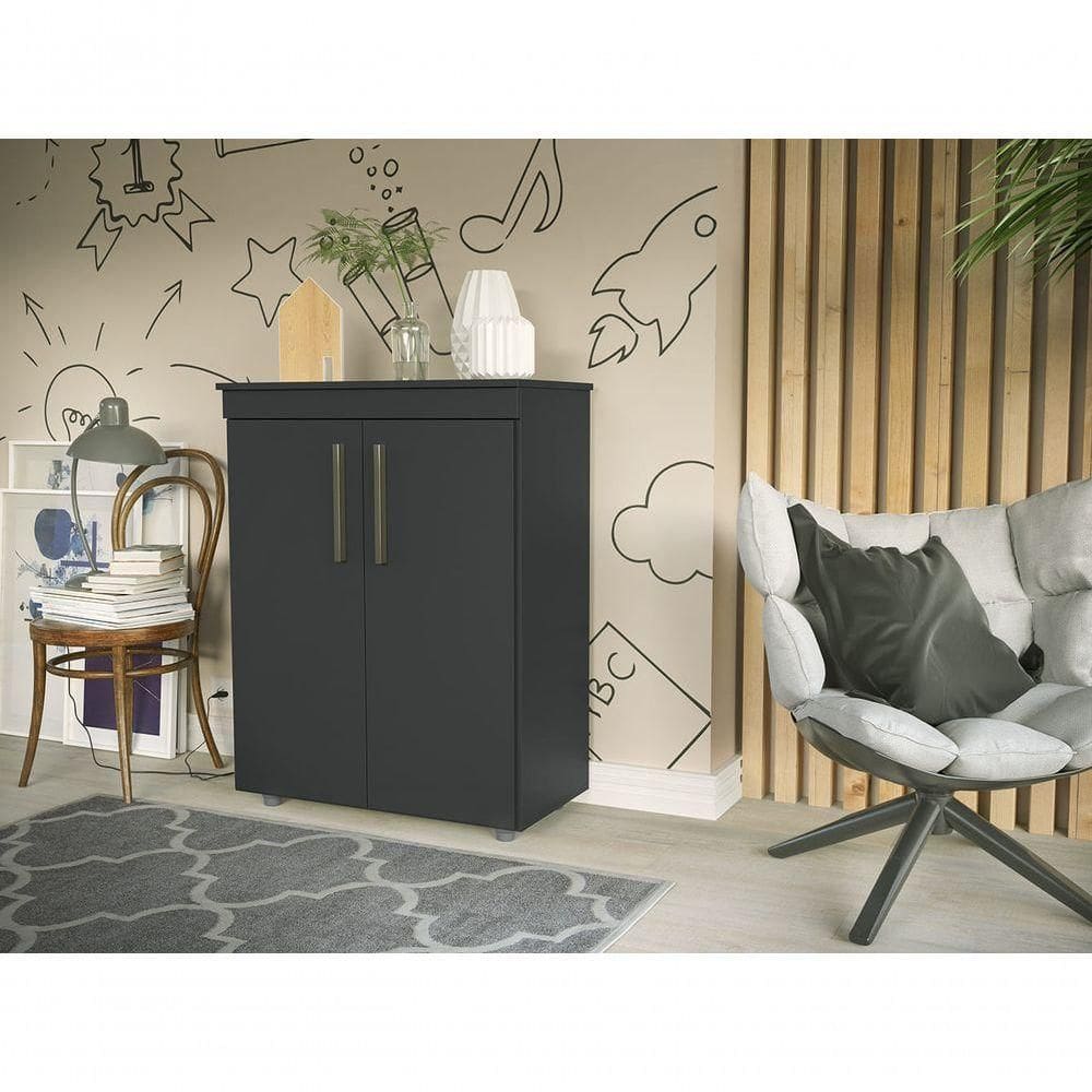 Multiuso Cômoda Armário Organizador Advantage 2 Portas Preto