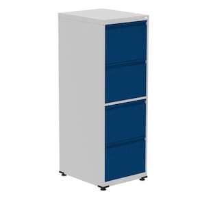 Armário de Arquivo de Aço Pandin 4 Gavetas gavetas Cinza/Azul Del Rey