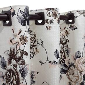 Cortina Janela 1,20X1,00 Tecido Piquet Floral Sala Quarto