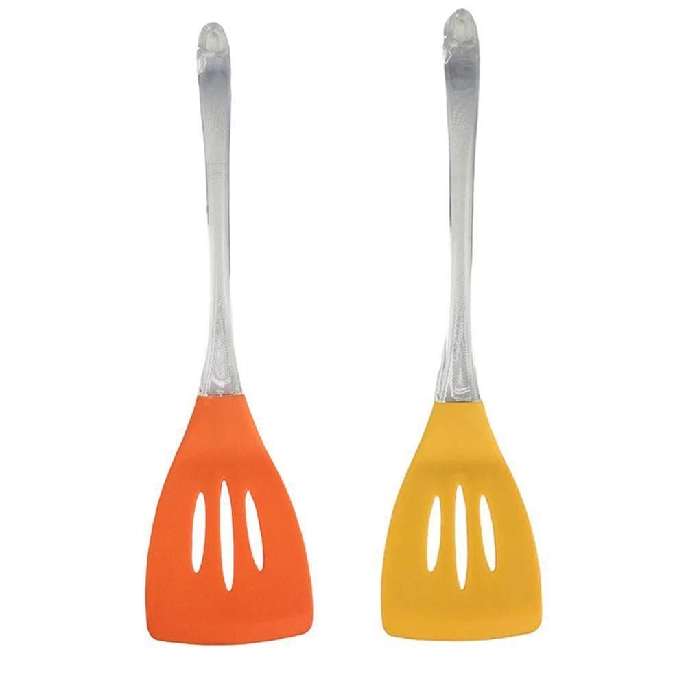 Espatula De Silicone Kit 2 Unidades Cozinha Refeiçao Fritura Receita Utensilio