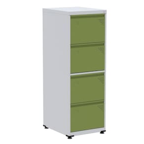 Armário de Arquivo de Aço Pandin 4 Gavetas gavetas Cinza/Verde Miró