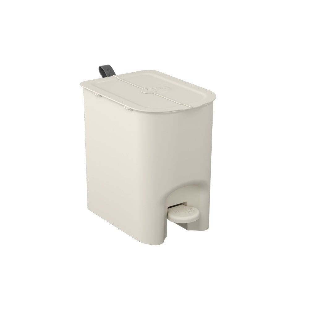 Lixeira com Pedal Borboleta 6L Bege com Alça Cinza Coza