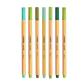 Caneta Fineliner 0.4mm Point 88 7 Tons de Verde - Stabilo