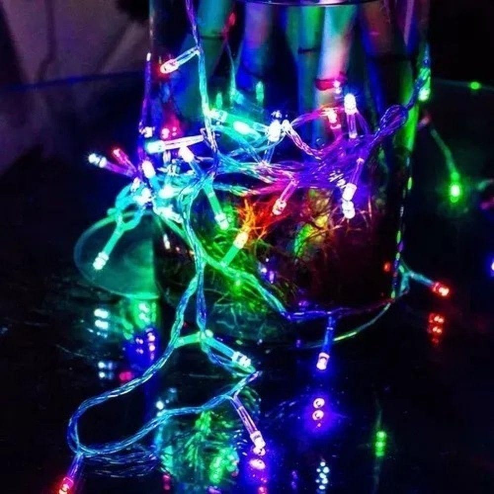 Pisca-pisca 200 Lampadas Led Color Fio Transp 8f 220v