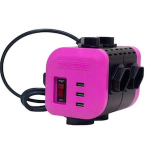 Qualitronix Filtro Linha 8 Tom + 3 Usb Lilas C/ Cabo Qcfl8-Clusb