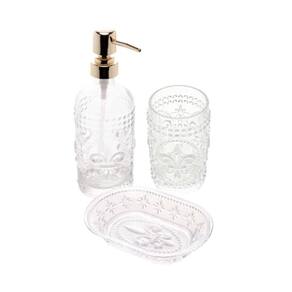 Conjunto Banheiro De Vidro 3 Peças - Gold