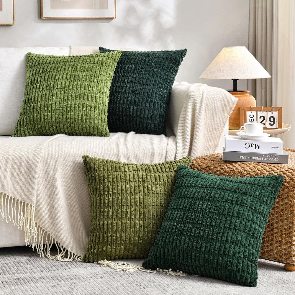 Capas de almofada Fancy Homi Green Boho Spring, conjunto de 4