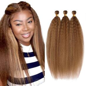 Pacotes de cabelo humano HRCeyocr Yaki Straight P4/27 60-70cm 150g