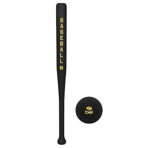 Kit Taco de Baseball Denver 71cm Grande Madeira Iniciante Bolinha Nº5 Borracha Bel